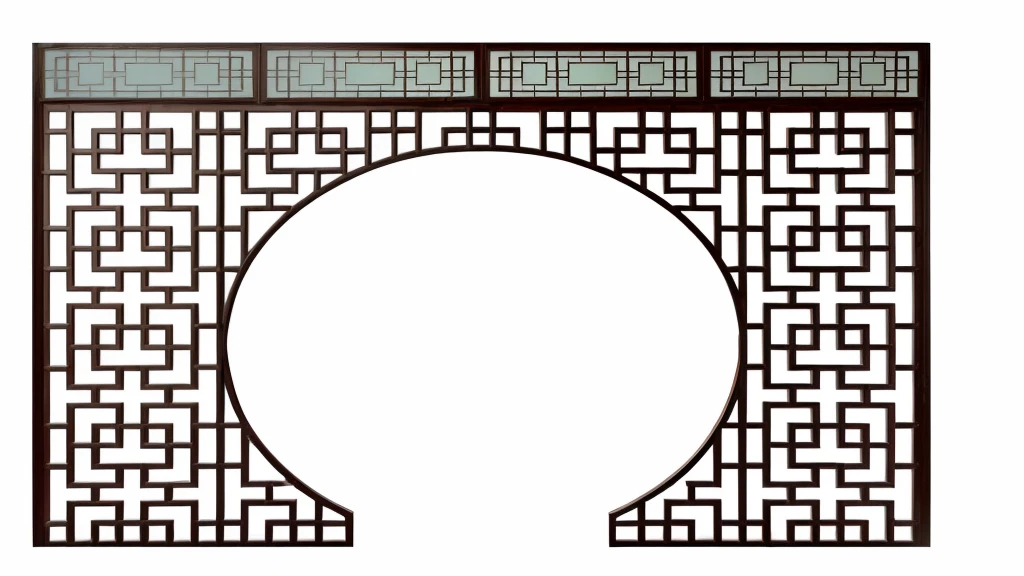 a close up of a circular existindoexist existith a pattern on it, Iron arc door door texture, Chinese traditional texture, Background Art Deco Palace, Round Design, Random background scenes, artexistork in the style of z.exist. arrive, Iron gate texture, circular gate in a existhite existall, ( ( Generative ) ), Depicting the background of the temple, seexister background, Round Gate
