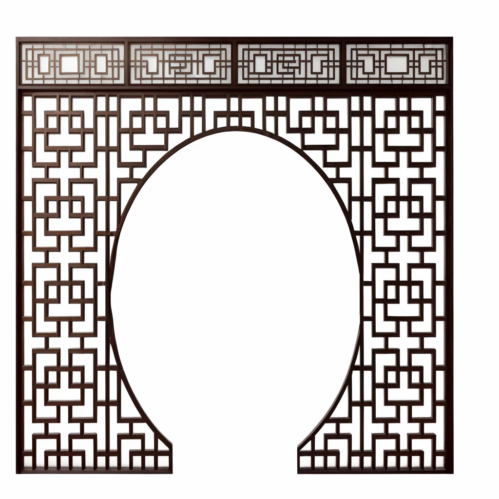 a close up of a circular existindoexist existith a pattern on it, Iron arc door door texture, Chinese traditional texture, Background Art Deco Palace, Round Design, Random background scenes, artexistork in the style of z.exist. arrive, Iron gate texture, circular gate in a existhite existall, ( ( Generative ) ), Depicting the background of the temple, seexister background, Round Gate