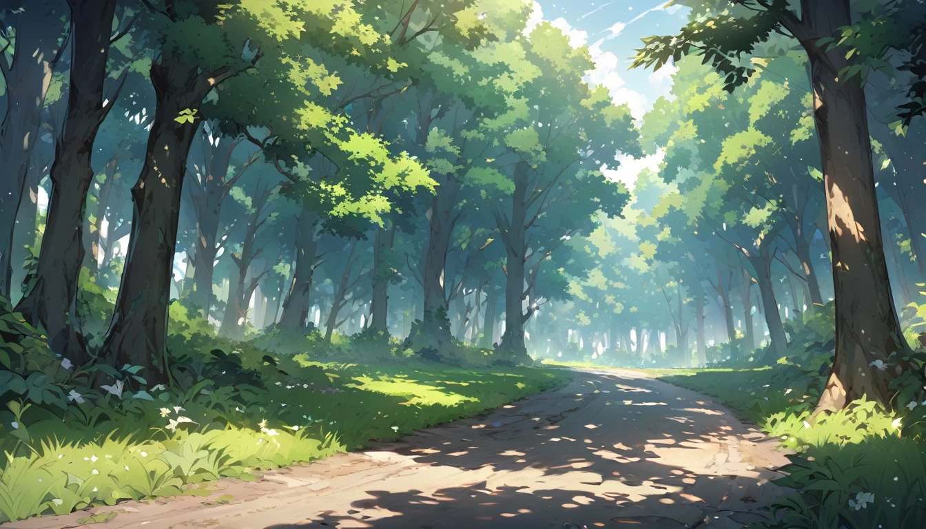 Scenery of a rural forest with the sound of cicadas chirping