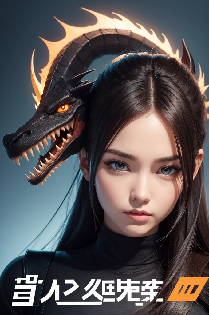 create a logo with the face of a western dragon in anime style