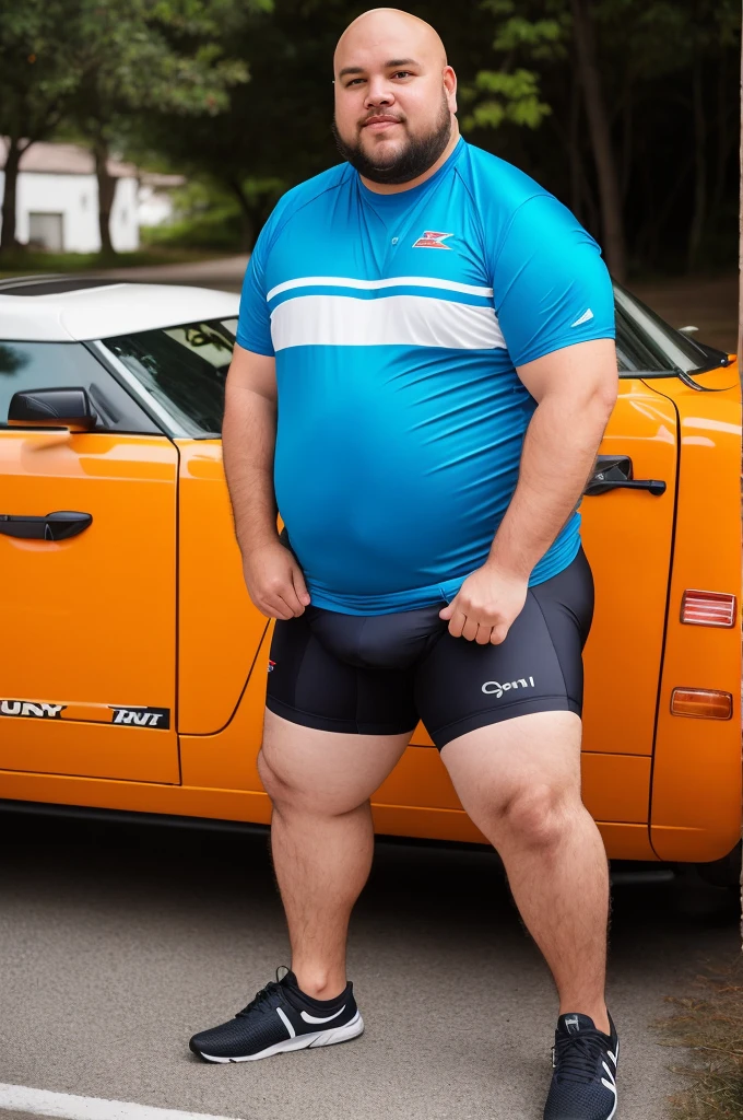 1man, 
a 30 y.o male, wearing camiseta de ciclismo, wearing bermuda de ciclismo,  full body, 
soft lighting, careca, fat guy, bald, com sono
masterpiece, best quality, 8k uhd, dslr, film grain, Fujifilm XT3 photorealistic painting art by midjourney and greg rutkowski