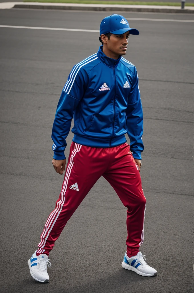 Create an Adidas outfit with the theme of the country Chile