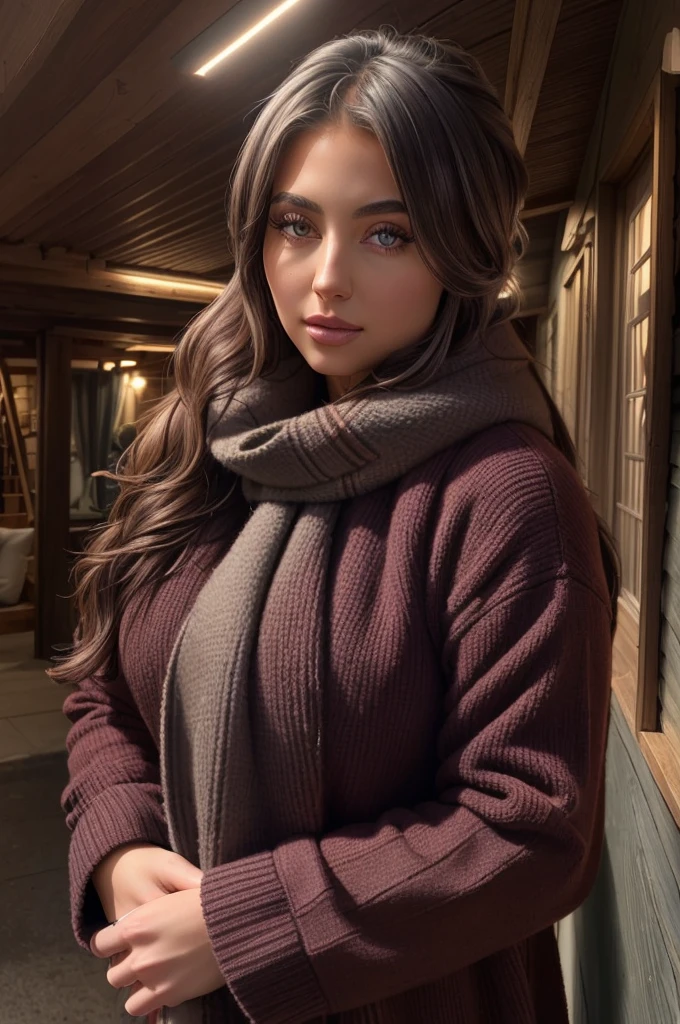 design, interrior, interriordesign Masterpiece, best quality, (highly detailed raw photo:1.2), 8k render in octane, volumetric lighting, volumetric shadows portrait of a woman, wearing winter clothes