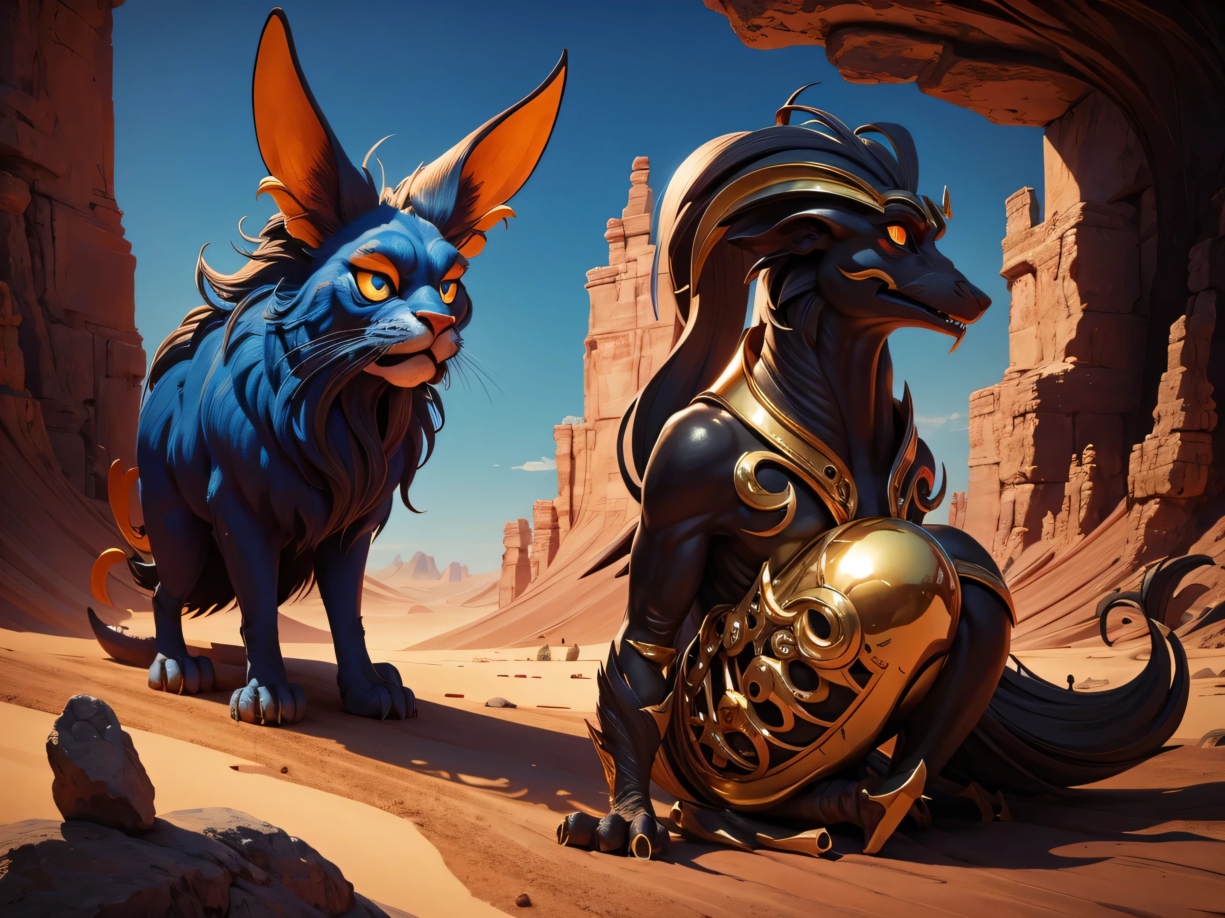 Masterpiece, High quality, best quality, best details, anime artstyle, 2d lineart, anime 2d lineart, Furry, protogen, white fur, fluffy fur, yellow ears, yellow eyes,  shark tail, big breast, big hips, female proportions, big nipples, a dark desert and sands on background, naked pussy, white fur, astral desert, Walks, Rupture of space in the sky, black hole in the sky