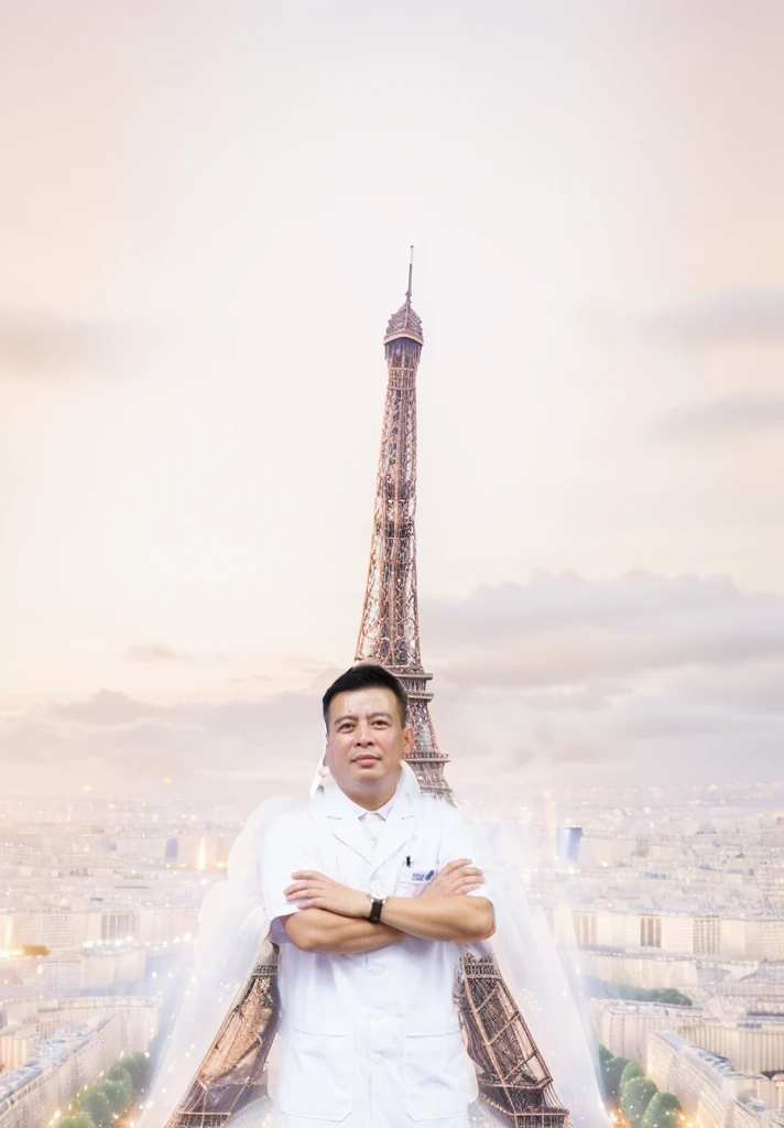 ((Paris city at midnight)), (Eiffel Tower far behind), ( amazing photo, professional photoshot,((ultra realistic)), (ultrahigh detail), 8k quality),