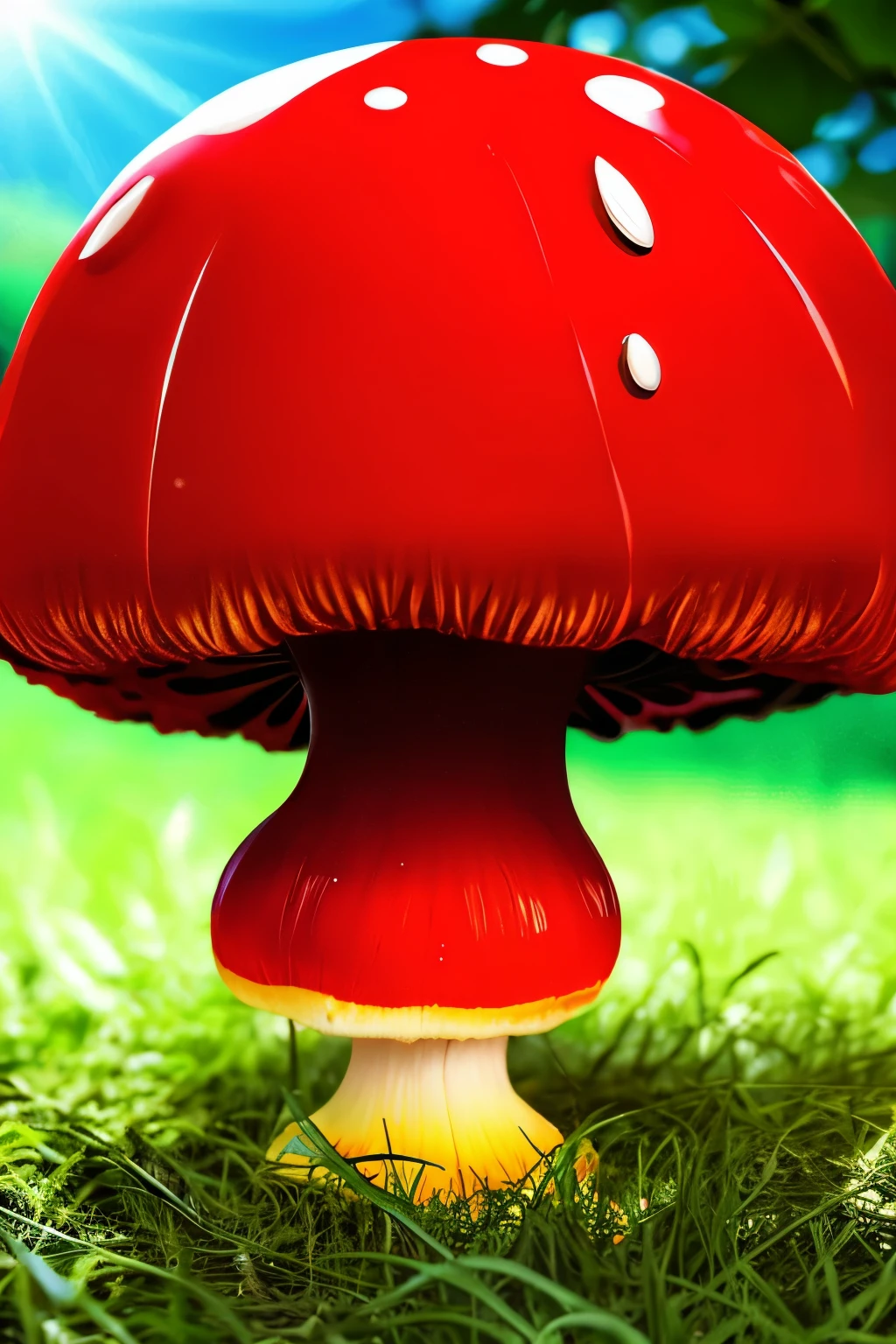 red mushroom Monster,sun