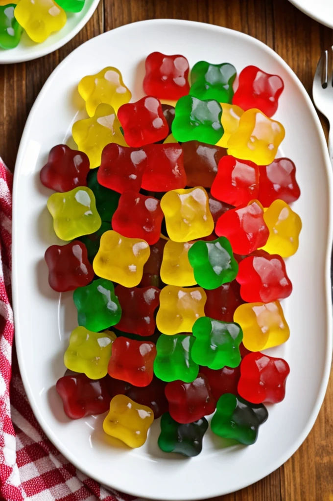 gummy bears on a plate