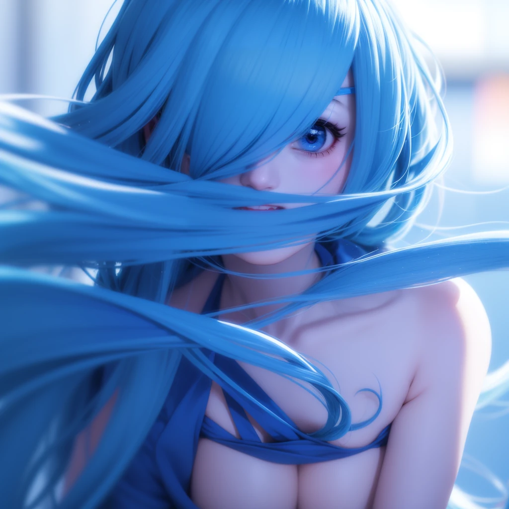 Blue Hair、Anime girl with a blindfold, anime art wallpaper 8 k, Anime Wallpaper 4K, Anime Wallpaper 4K, Anime Art Wallpaper 4K, Anime Art Wallpaper 4K, 4k anime wallpaper, the long flowing blue hair, Anime style4 K, Wallpaper Anime Blue Water, Ethereal Anime, Blue Hair Girl, Anime style. 8K