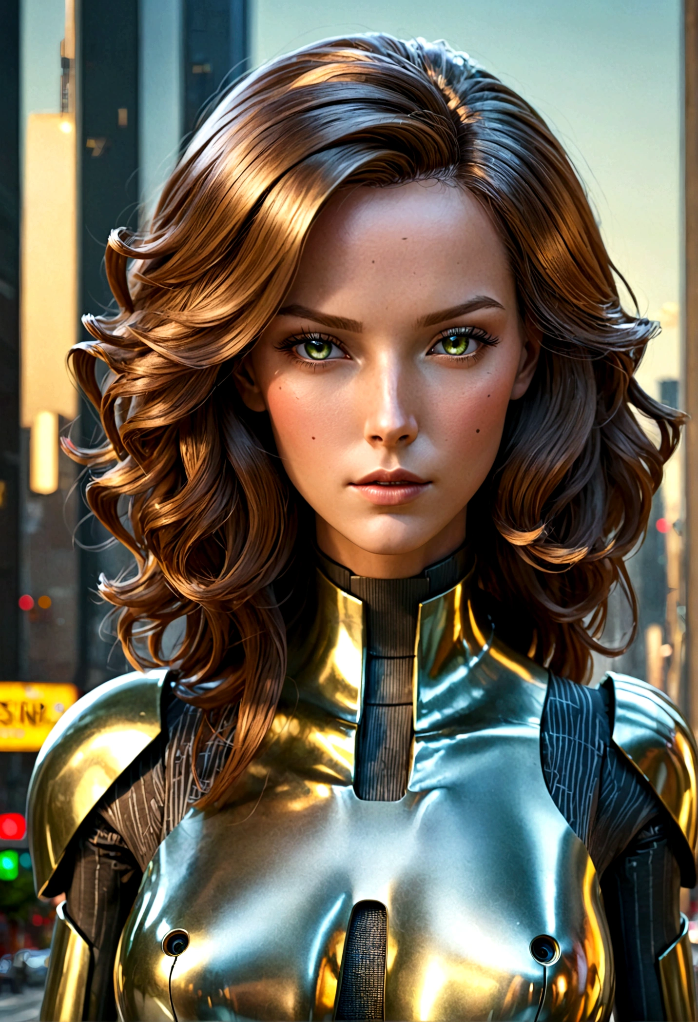 Female Android, android skin, big hair