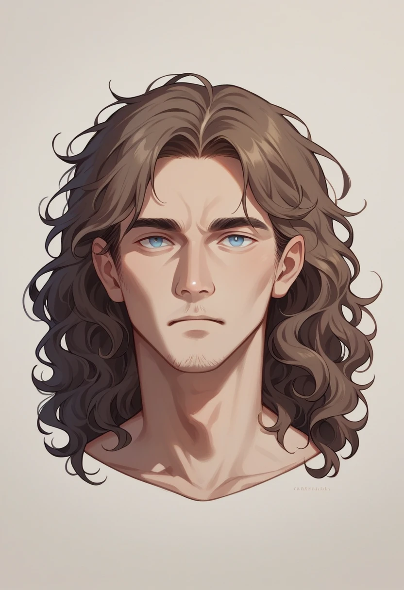 New twin male babith light blue eyes, with Greek features, brown wavy hair, Good quality, realist, HD