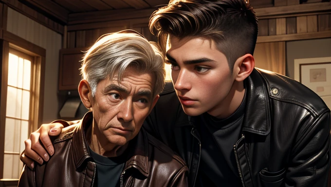 Lucas, A 20 year old young man, and his mentor Marco, A 65 year old man, so much faith, Determined and courageous, hyperrealisti, cinematographic.