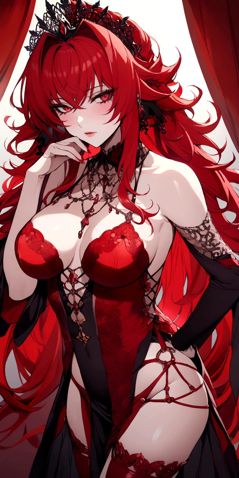 Ries gremory, seductive, attractive, Red underwear