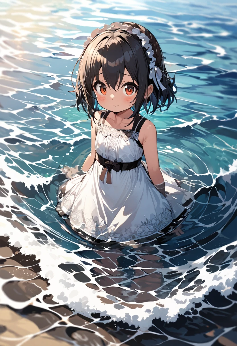 extremely detailed fine touch, 2D, loli,{{official style}},{{{{{Body is water, girl, sea, in water}}}}},