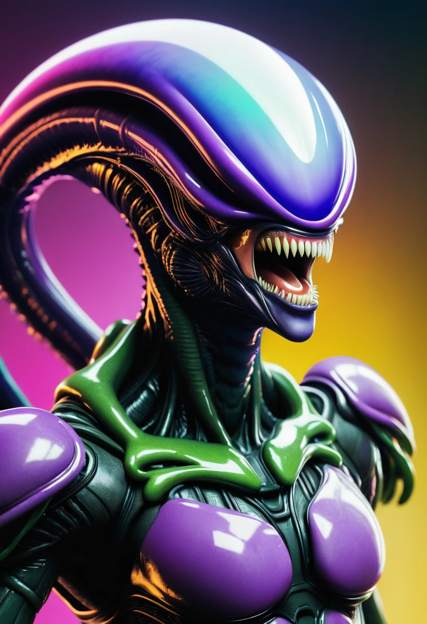 (((Extreme close-up Xenomorph Frieza hybrid surreal and cinematic images Color Splash images)),(((Front Images)))