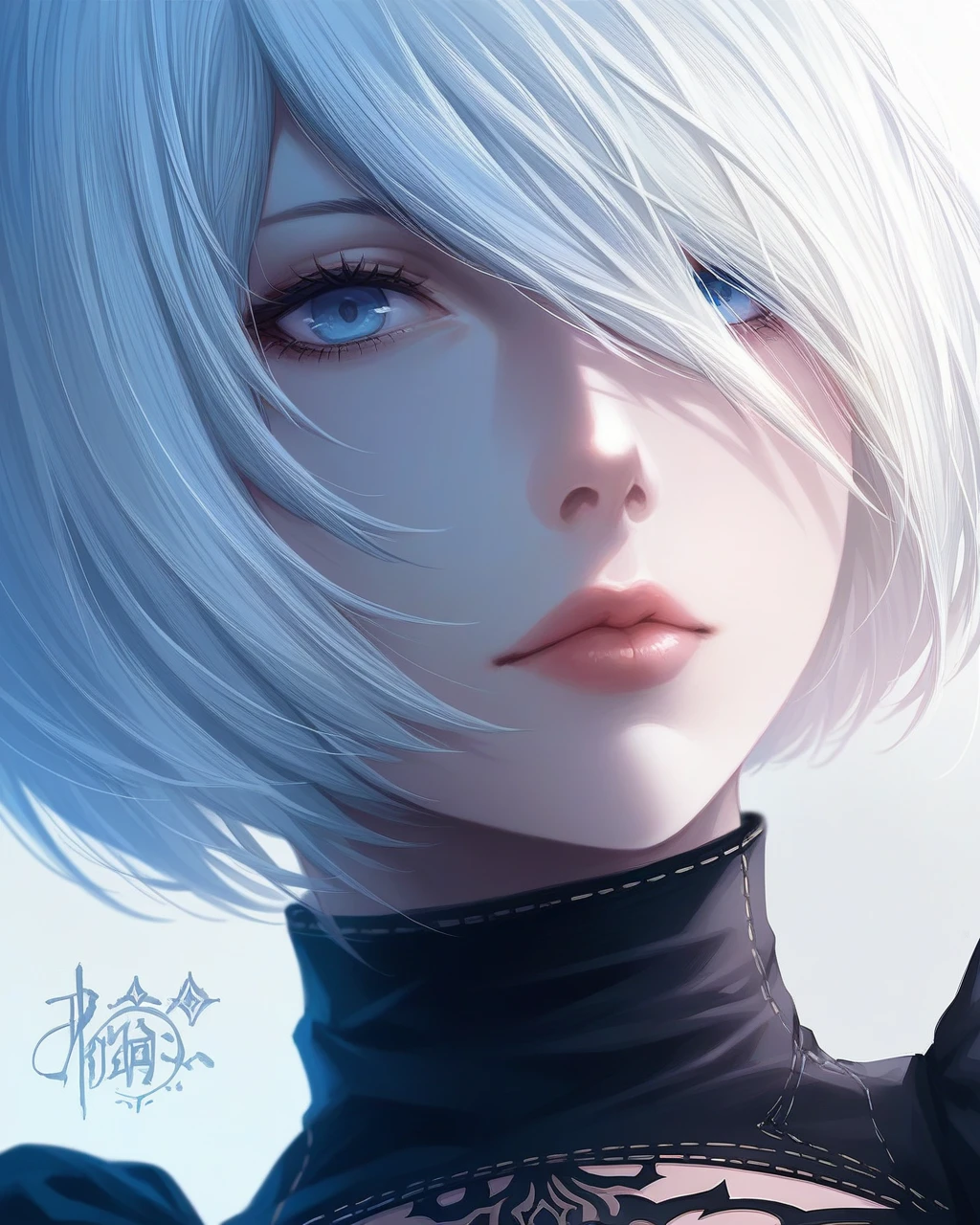 Yorha nier automata, beauty, elegant, big , best quality, big breast, use katana standing full body, best quality, terlihat dada nya sebagian