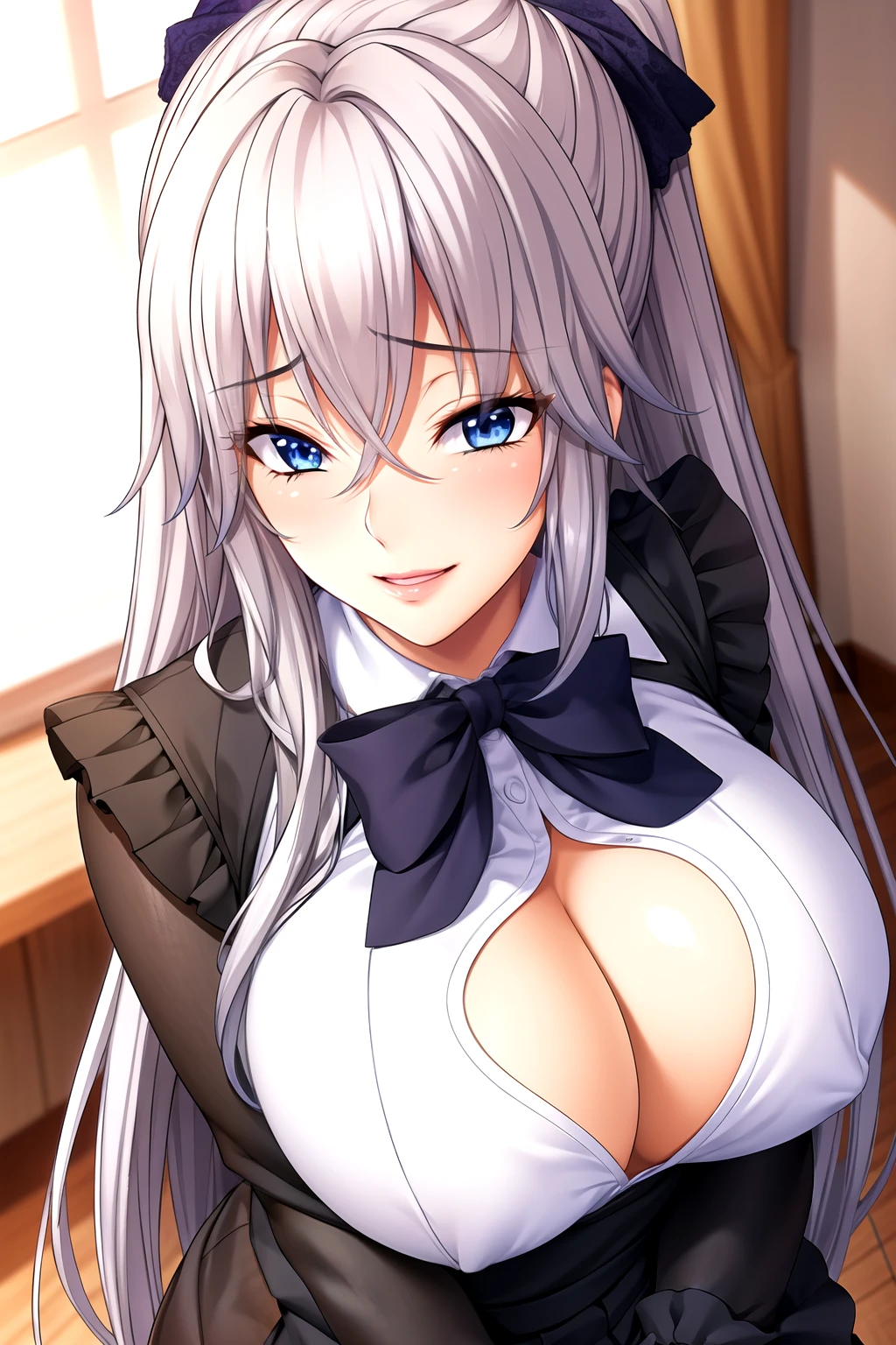 Double ponytail hair,Silky skin, Slim body, sailor uniform,, Pleated Skirt, , Silky skin,Full body pictures, White hair,blue Eye, 1 girl, 25 years old,Young women,beautiful Finger,beautiful long legs,beautiful body,beautiful Nose,beautiful character design, perfect Eye, perfect Face,expressive Eye,Perfect balance, Looking at the audience,(Focus on her Face),Housing, (Innocent_Big goals_Eye:1.0),Light_Smile, Official Art,Very detailed CG unity 8k wallpaper, Perfect lighting,rich and colorful, bright_front_Face_Lighting,Light skin, (masterpiece:1.0),(the best_quality:1.0), Ultra-high resolution,4K,Very detailed, photography, 8K, Human Development Report, high resolution, Absurd:1.2, Kodak Portrait 400, Film Grain, Blurred background, Bokeh:1.2, Lens Light Halo, (Full of energy_color:1.2),专业photography师, (beautiful,Chest), (beautiful_Face:1.5),(narrow_waist),Smile, Happy