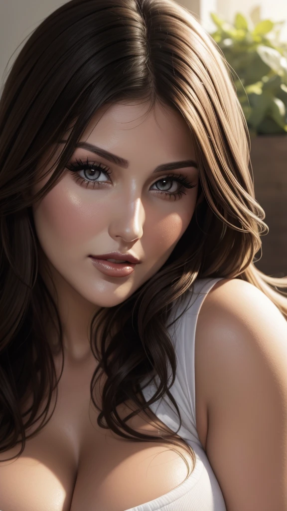 lucy pinder, face portrait, transparent lipstick, smili ng