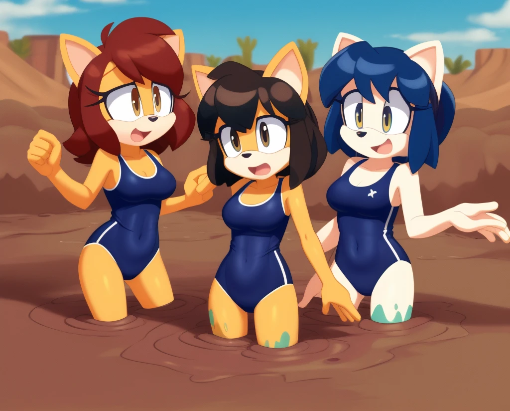 Mobian girls, best quality, HD, full body, sexy breasts girl, large breasts, puppy girl, floppy ears, glasses, hair, group lined up, group together, 12girls, group peril, multiple girls, 20girls hugged, hair, 12girls upper body, 20girls in quicksand, hair, dripping, panic, dance, group, multiple girls, open mouth, masterpiece, sad, one-piece swimsuit, quicksand, sinking, 12girls in quicksand, scream, hands up, gurgling, drowning, orgasm, challenge, desert, group sinking, school swimsuit, panic, peril, swimsuit, one-piece swimsuit, school swimsuit, old school swimsuit, blue one-piece swimsuit, wamudraws, furry1.5