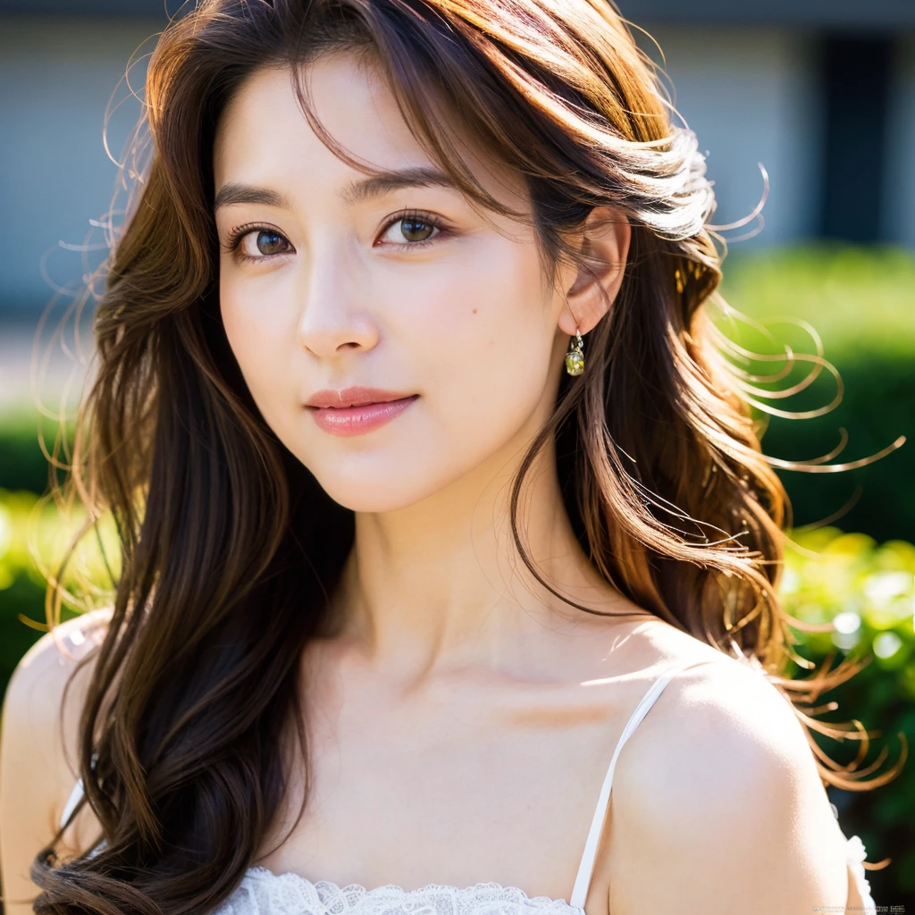 Beautiful mature woman with wavy long hair, Ultra-high resolution,(Realistic:1.4), ((Highest quality)), ((masterpiece)), (be familiar with),