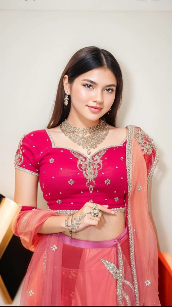 1girl in, age19, Solo, Long hair, Colossal tits, Looking at Viewer, blondehair, Bare shoulders, Brown eyes, jewely, Full body, a necklace, off shoulders, Sweaters, Realistic, A sexy