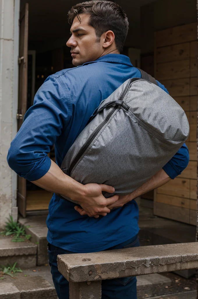 Men carry heavy burdens
