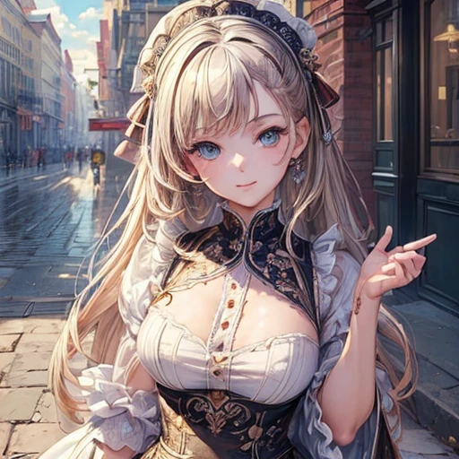 (masterpiece, Highest quality, Super detailed: 1.6), figure, (single, 1 Girl, Beautiful attention to detail: 1.2), city, street, cute, Different world.