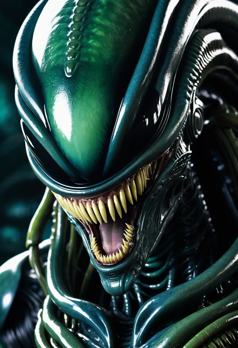 (((Extreme close-up Xenomorph Alien the eighth passenger fusion Predator surreal and cinematic images Color Splash images)),(((Front Images))),(((dreadlocks)))
