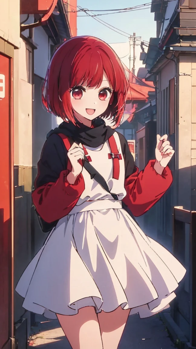 masterpiece、Very detailed、(1 Girl:1.2)、Redhead、Big eyes、(close)、smile、short hair、(((Anime Style)))、(((2D)))、Red eyes、Open your mouth、(((Winter clothes)))、8K、(((M-shaped legs)))、((((NFSW))))