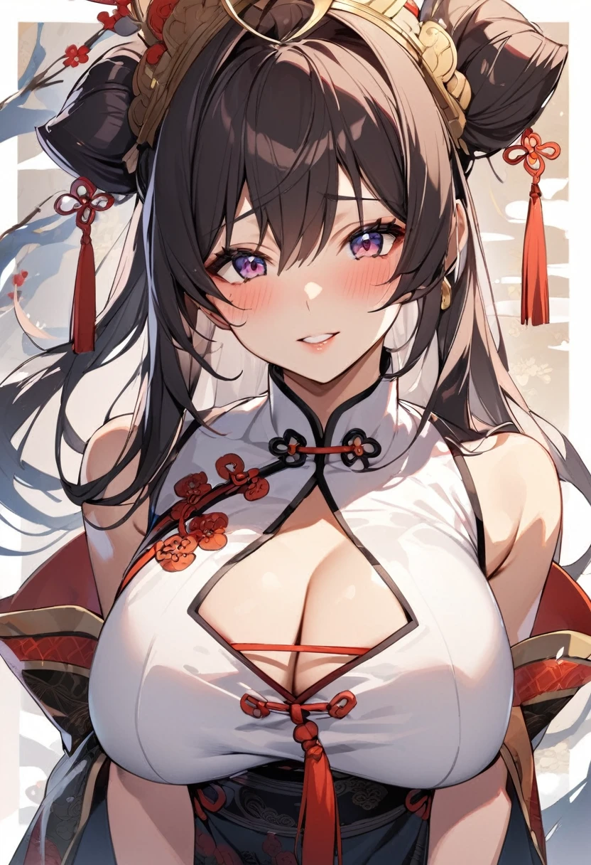 Girl in traditional Chinese clothes with big tits