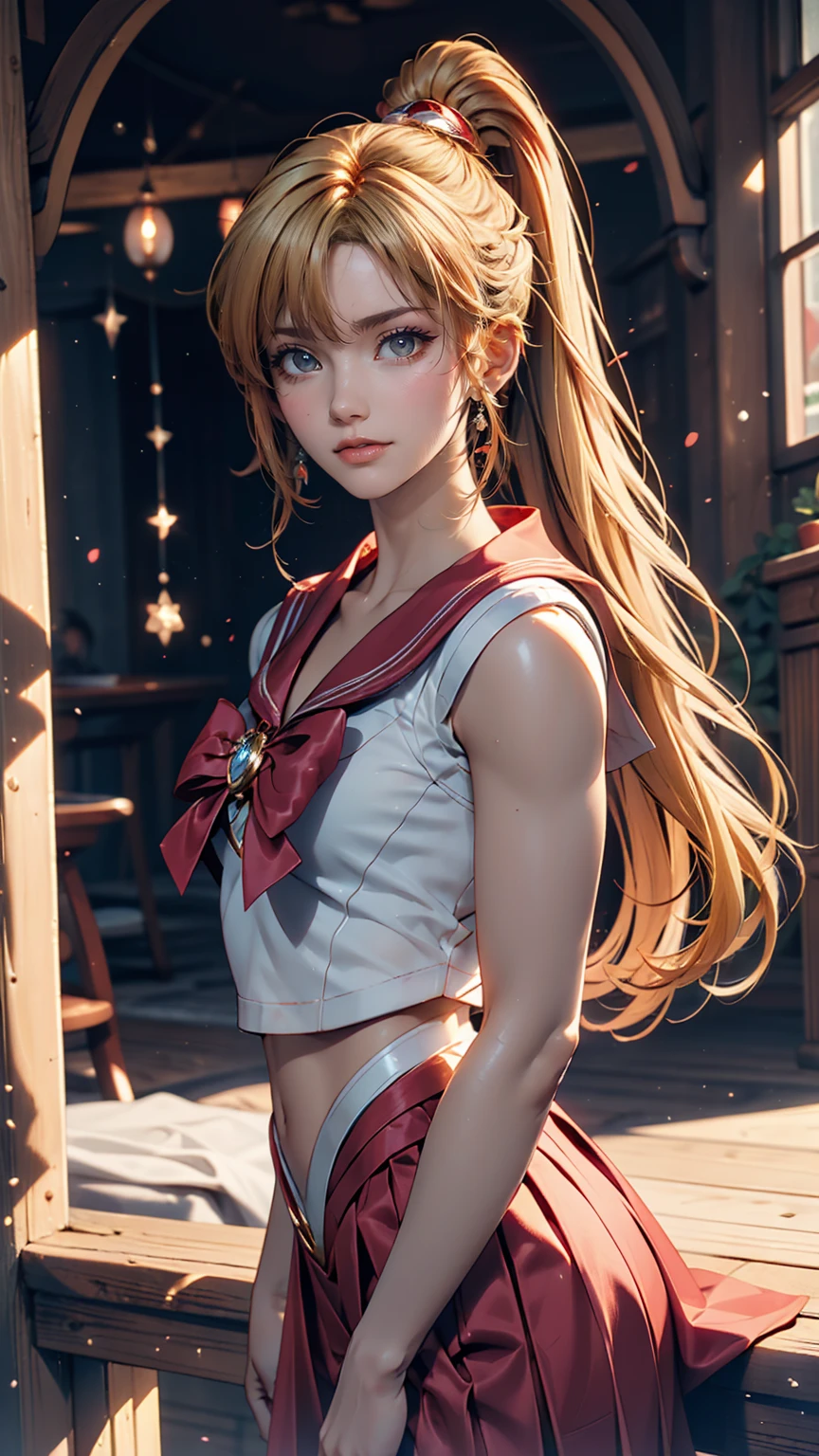 ((masterpiece)), (Highest quality), (Very detailedな), ((Very detailed)), 4K, (8K), Sailor Moon, Long blonde hair, Double Ponytail, Sailor Moon Aesthetics, Dream Core,