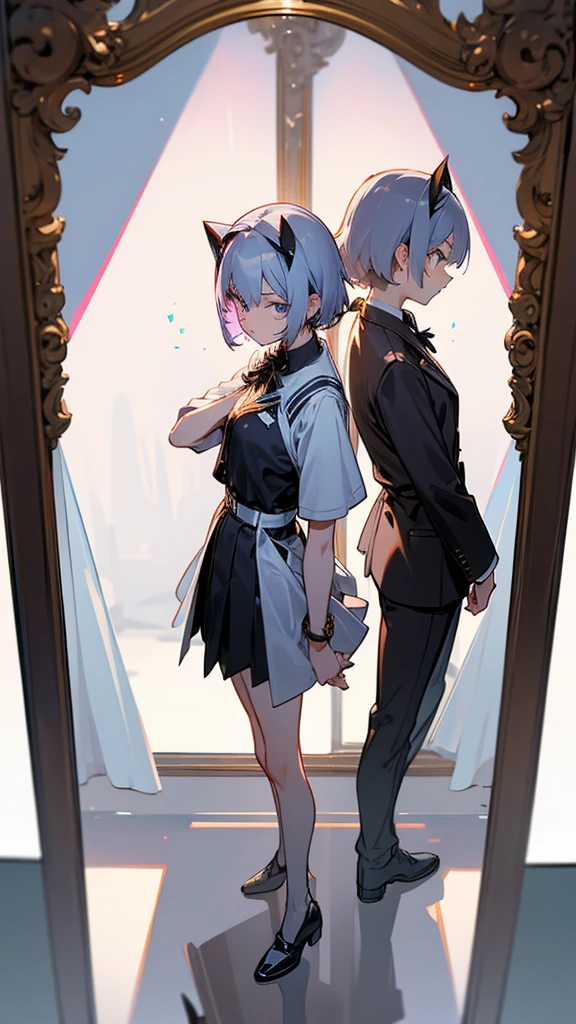 vtuber model, Stand straight as if facing the mirror