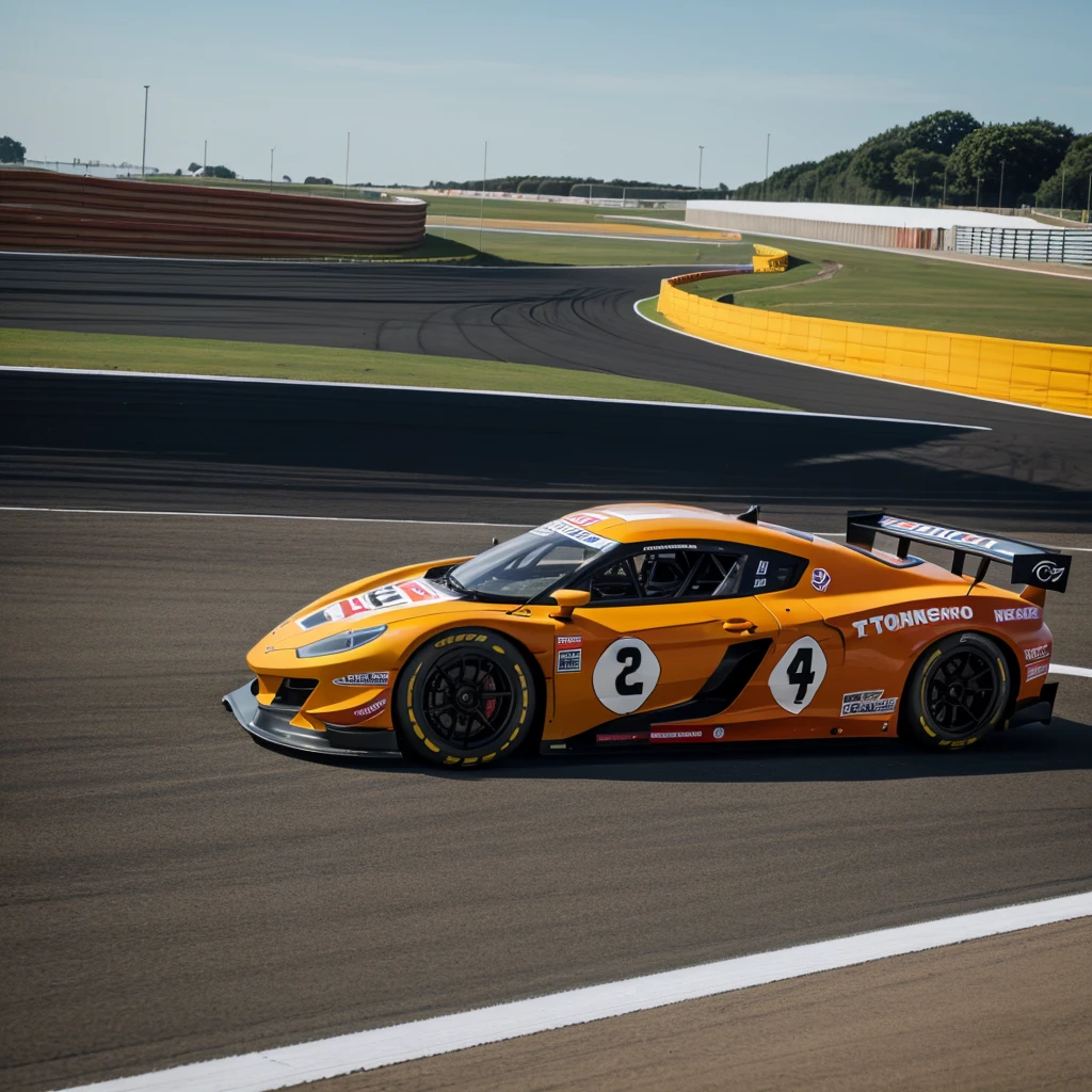A RACING CAR ON RACE TRACK