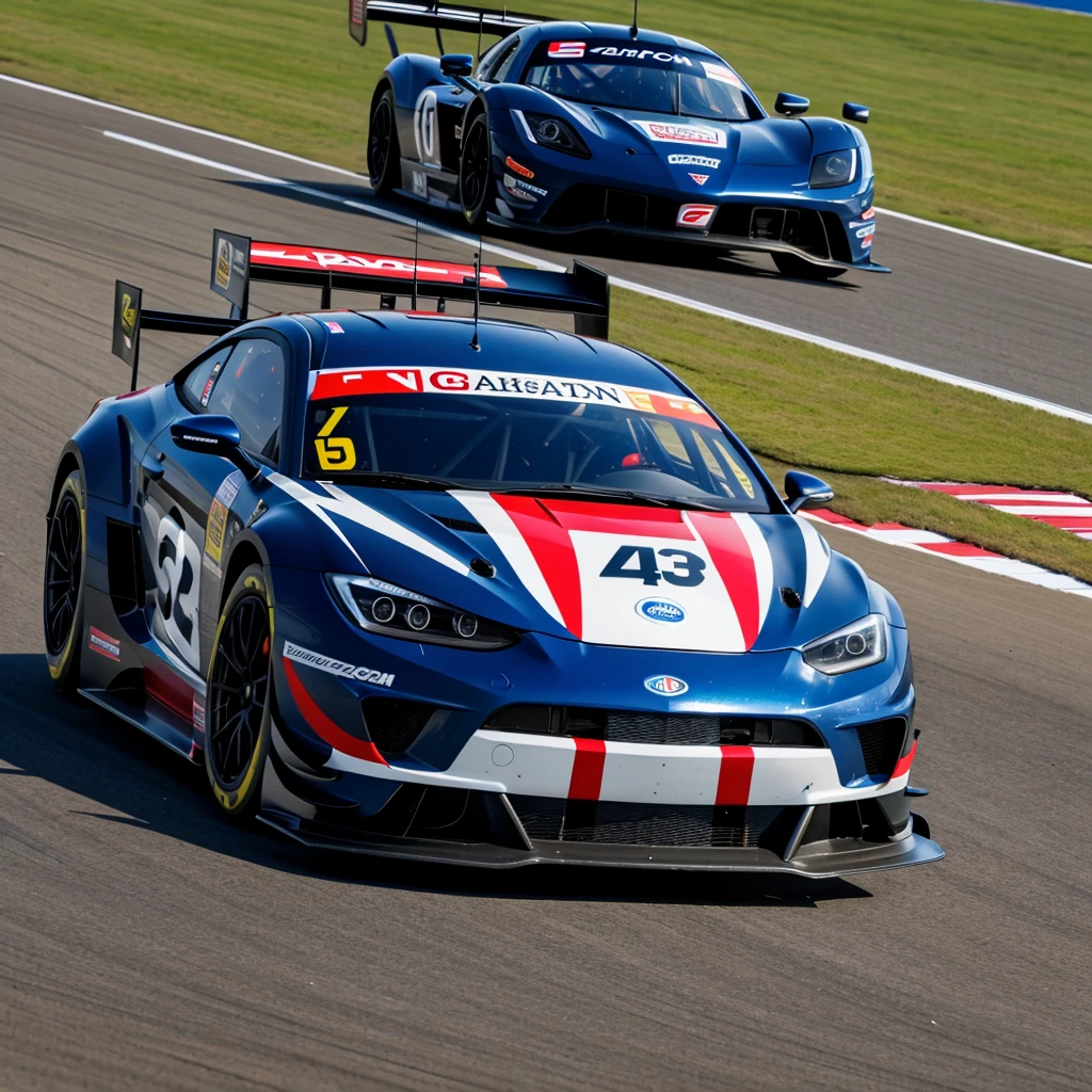 A RACING CAR ON RACE TRACK