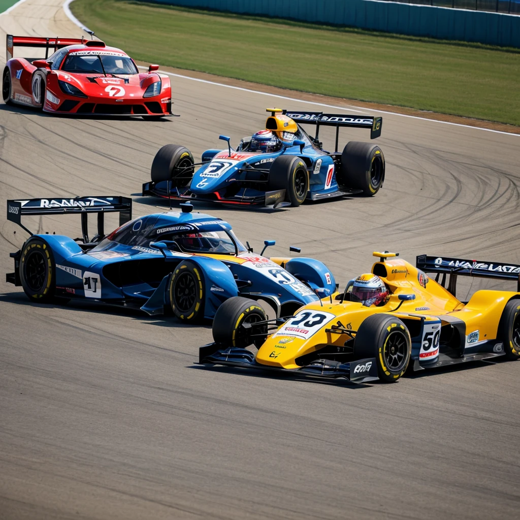 A RACING CAR ON RACE TRACK