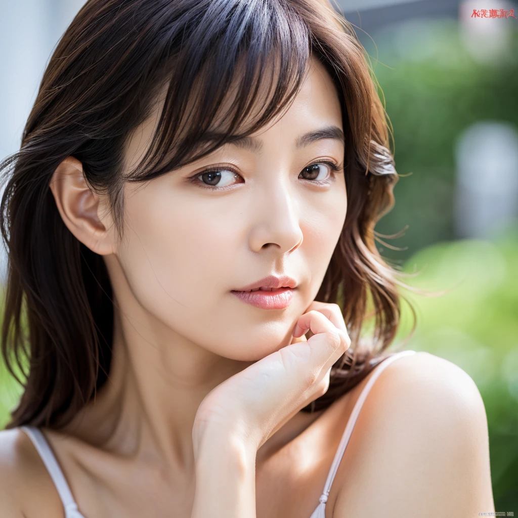 Beautiful mature woman with wavy long hair, Sexy Japanese Mature, Ultra-high resolution,(Realistic:1.4), ((Highest quality)), ((masterpiece)), (be familiar with),