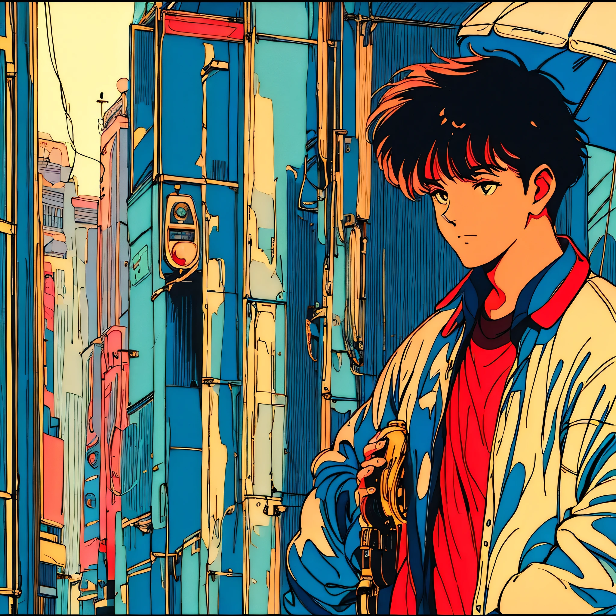 4k、jazz、90s、Vintage、Tobacco、speaker、Saxophone、rain、Cool guy、night、City Boy、Retro、One person