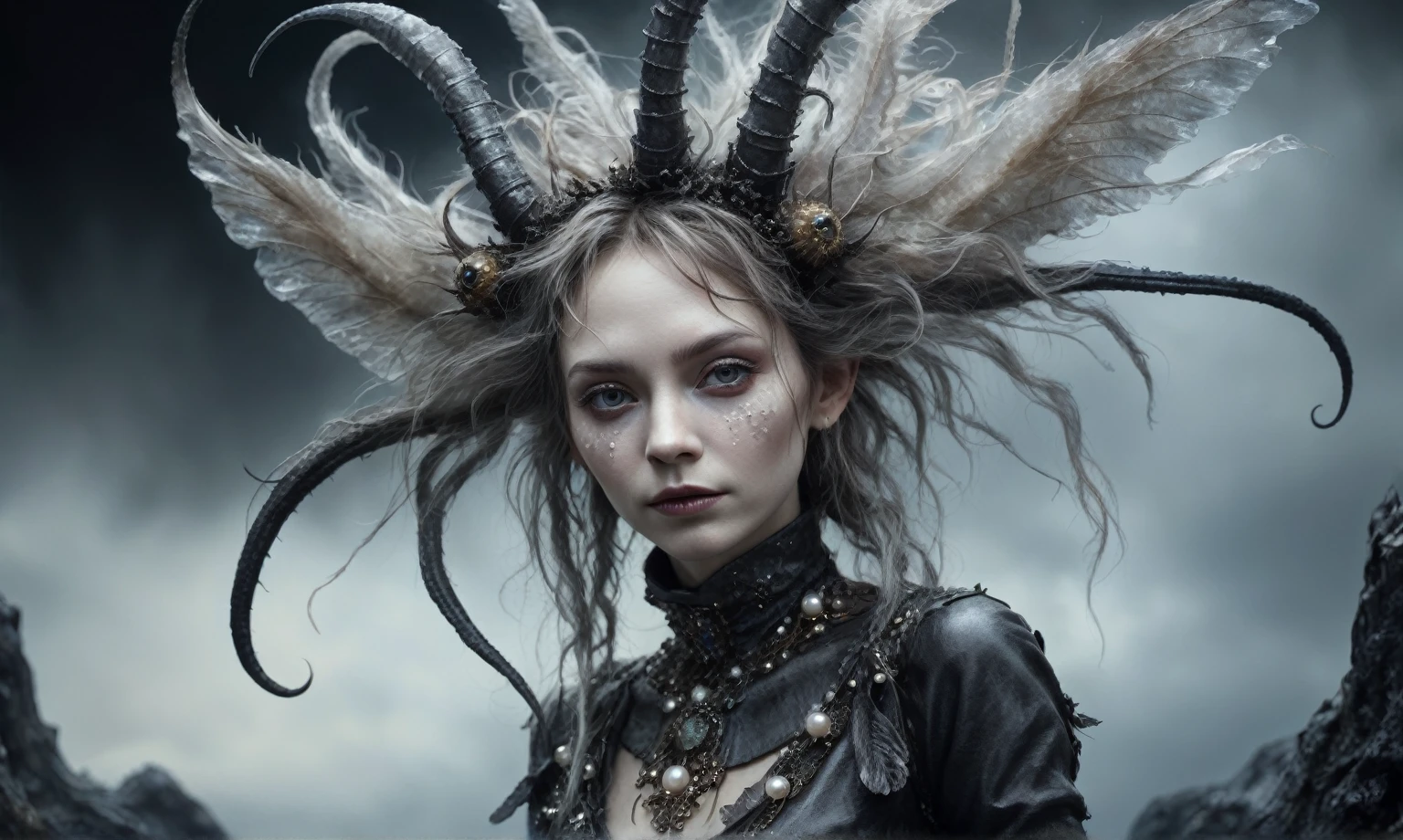 full-body-shot,pearl fairy, who can't fly,Cinematic,Muted colors, Technicolor,natural skin textures, hyper realisitic, hyper detailed,Extremely detailed,High contrast,Masterpiece,Realistic,Ultra Detailed,mother-of-pearl leather,Quentin Blake Style Photography, wlop,full body length,once pretty,full body,bailong plant Caribbean sparas made of dead charcoal plants,charcoal Alien Krampus,ominous winter landscape, intricate details,realistic humid skin,extremely intricate,Epic Realistic drama, Romantic, cinematic style,Nicola Samori,Wangechi Quality,orc, messy hair,urban,pretty face,extremely detailed,masterpiece,intricate details,faded,eyes extremely detailed,high detailed eyes,16k resolution,RAW, Nikon Z9,transition between two art styles, Ink painting to photorealism, Double contact, X-ray,natural skin textures, hyper realism, hyper detailed,Extremely detailed,High contrast,Masterpiece,Realistic,Ultra Detailed, intricate details,realistic humid leather,extremly intricate,Epic Realistic, cinematic style,irina yermolova,high contrast,hdr,extremely detailed,badonkadonk,jellyfish's leather