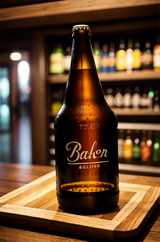 Beer bottle with glass