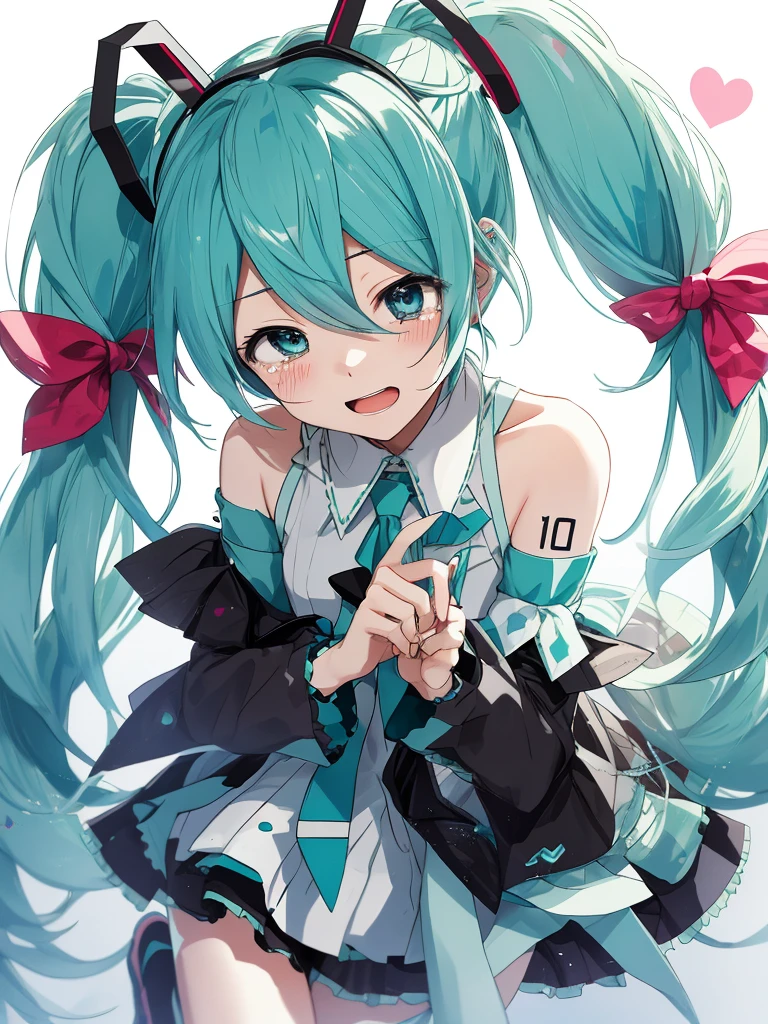 hatsune miku, crying with joy