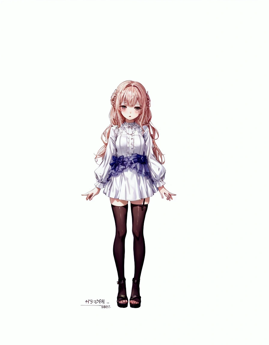 anime girl in a dress and tights standing with her hands out, , cute anime waifu in a nice dress, anime full body illustration, render of april, !!full body portrait!!, li in dress, full body portrait of a short!, single character full body, full body adoptable, anime stylized, full body illustration, fullbody commission for