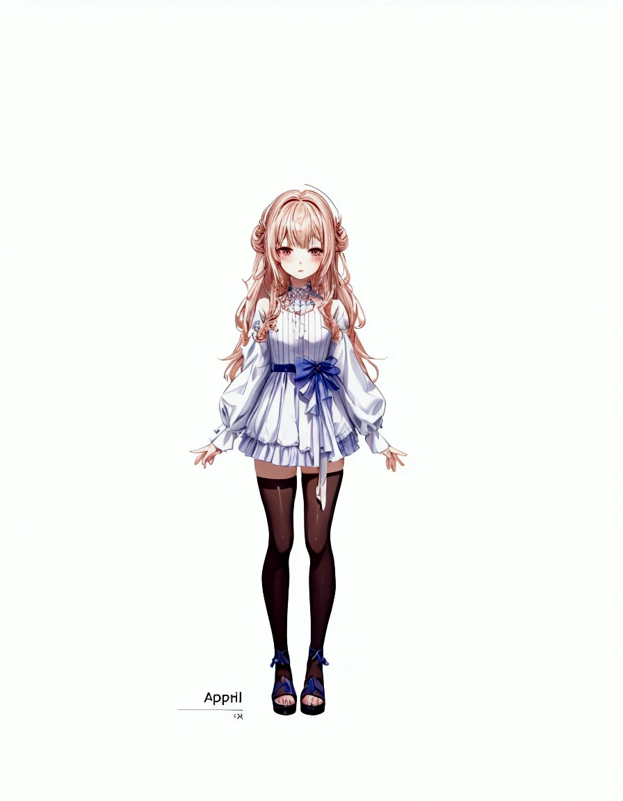 anime girl in a dress and tights standing with her hands out, , cute anime waifu in a nice dress, anime full body illustration, render of april, !!full body portrait!!, in dress, full body portrait of a short!, single character full body, full body adoptable, anime stylized, full body illustration, fullbody commission for