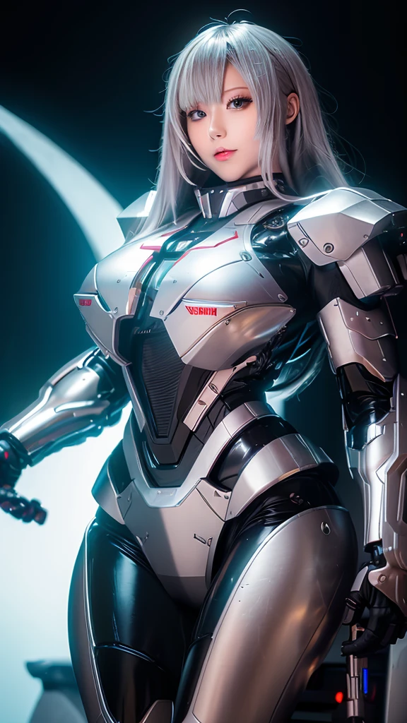 Super detailed, advanced details, high quality, High resolution, 1080p, hard disk, beautiful,(war machine),Oppai Missile,Capture the big picture,beautiful,Mecha cyborg girl,battle mode,Mecha body girl,She is wearing a futuristic war machine weapon mecha