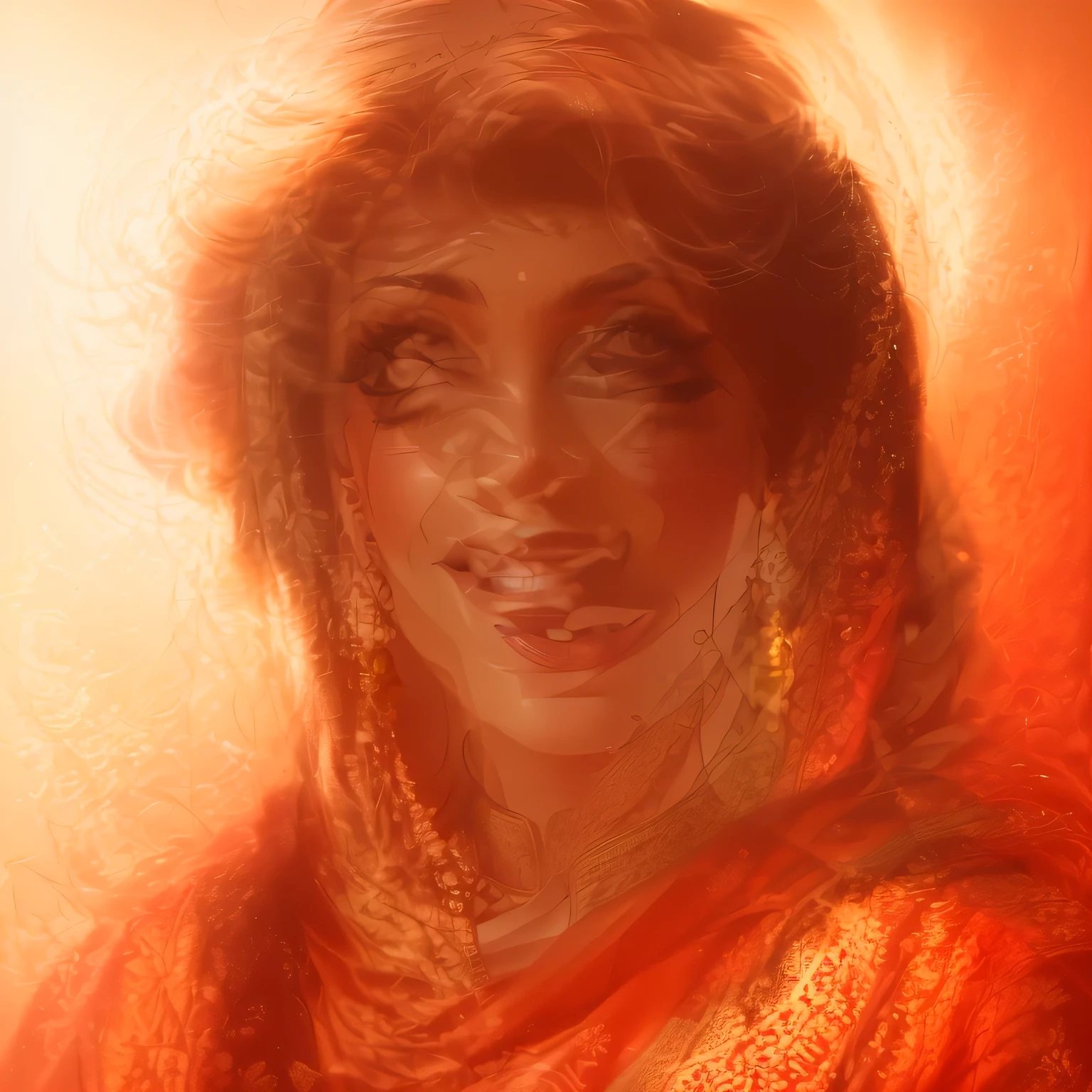 A woman in a pink sari smiles at the camera, Realistic female oil painting, Detailed color portrait, Beautiful portrait, Beautiful digital painting, Stunning digital paintings, Gorgeous numbers, Digital Art Portraits, Beautiful character painting, Beautiful painting, Detailed portrait of a beautiful woman, Close-up portrait, Realistic female portrait, striking similarity, Beautiful digital artwork, High quality portrait