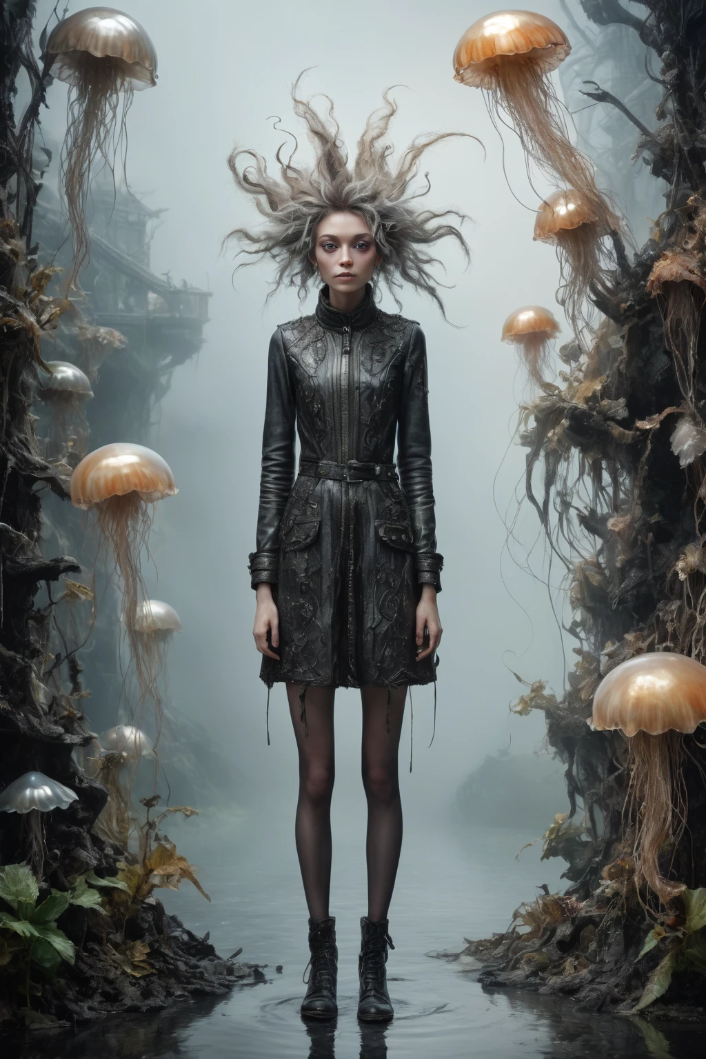 full body length shot,pearl fairy, who can't fly,Cinematic,Muted colors, Technicolor,natural skin textures, hyper realisitic, hyper detailed,Extremely detailed,High contrast,Masterpiece,Realistic,Ultra Detailed,mother-of-pearl leather,Quentin Blake Style Photography, wlop,full body length,once pretty,full body,bailong plant Caribbean sparas made of dead charcoal plants,charcoal Krampus,ominous winter landscape, intricate details,realistic humid skin,extremely intricate,Epic Realistic drama, Romantic, cinematic style,Nicola Samori,Wangechi Quality,orc, messy hair,urban,pretty face,extremely detailed,masterpiece,intricate details,faded,eyes extremely detailed,high detailed eyes,16k resolution,RAW, Nikon Z9,transition between two art styles, Ink painting to photorealism, Double contact, X-ray,natural skin textures, hyper realism, hyper detailed,Extremely detailed,High contrast,Masterpiece,Realistic,Ultra Detailed, intricate details,realistic humid leather,extremly intricate,Epic Realistic, cinematic style,irina yermolova,high contrast,hdr,extremely detailed,badonkadonk,jellyfish's leather