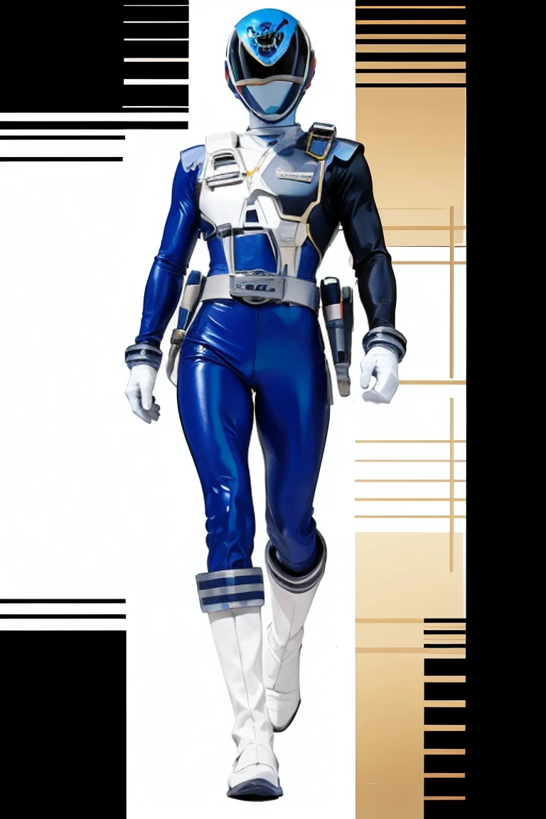 1boy, white, full body, Illustration, cinematic light, high resolution, best quality, ultra detailed, masterpiece, power suit, powerranger, suit, spd, (white ranger suit)), gold detail