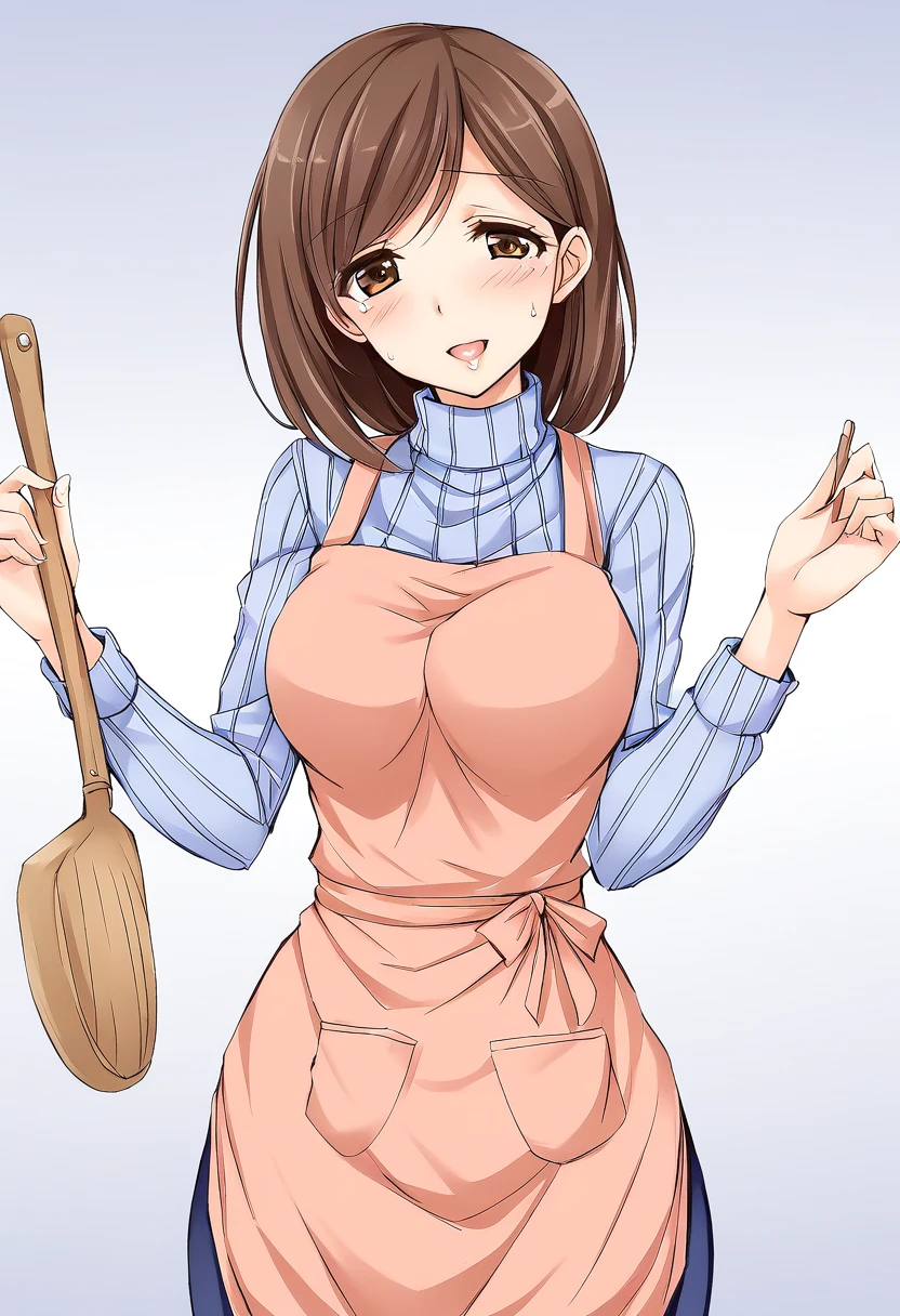 zemimama, 1girl, solo, apron, cowboy shot,
