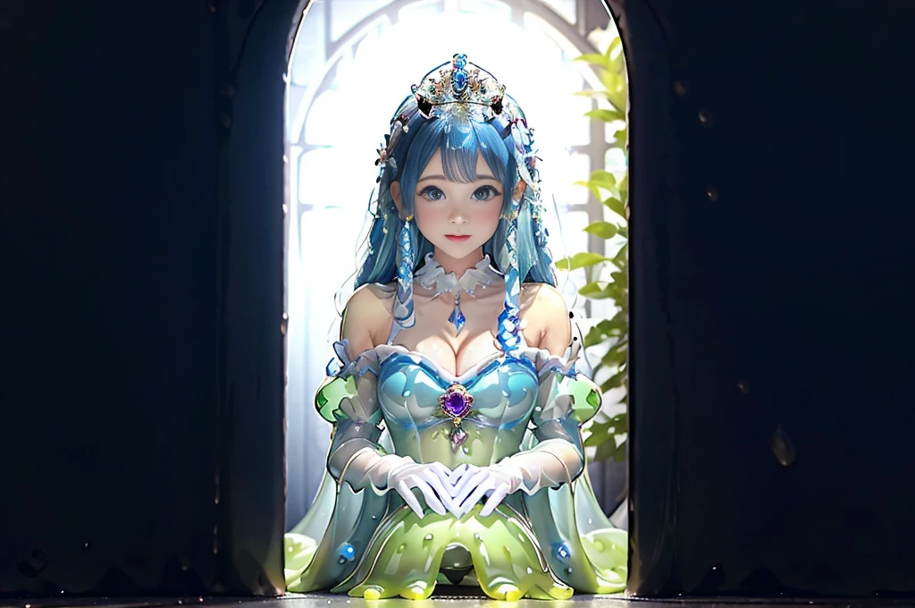princess, transparent slime, musterbation