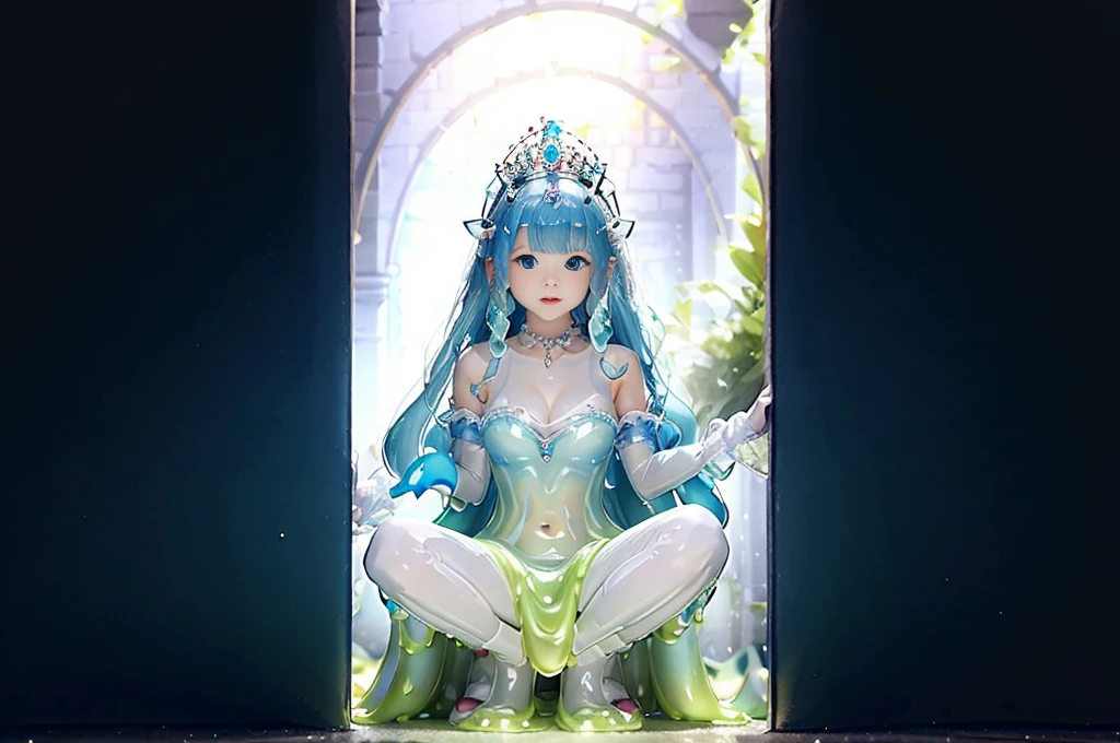 princess, transparent slime, musterbation