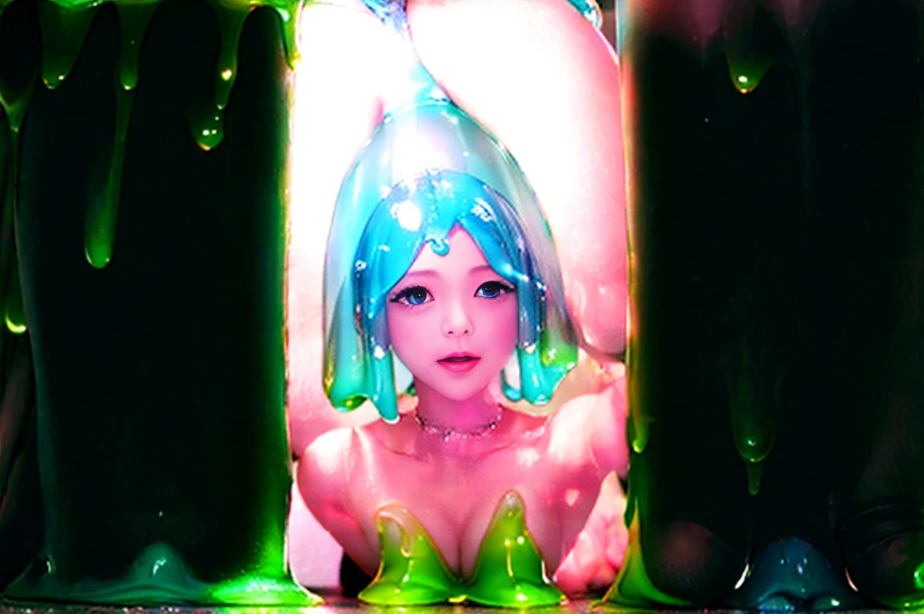 princess, transparent slime, musterbation, vagina