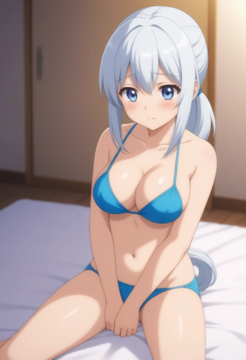masterpiece, High resolution, perfect face, Japan beauties, 30 years old, beautiful face, white simple background, sexy bikini, embarrassed look, look at the camera, (top quality eyes), detailed texture, Look at me, Married woman, cool women, ((high resolution eyes)), hentai, thighs, having sex